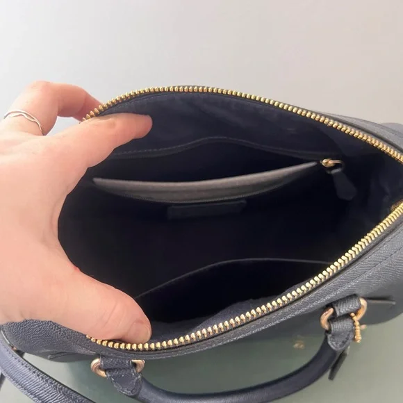 NWT Coach Navy Rowan Satchel - Picture 6 of 8